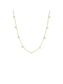 MARLYN SCHIFF GOLD PLATED NATURAL STONE BEADED NECKLACE GOLD PLATED/LAB
