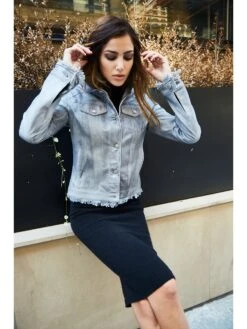 JKT NYC Alexa Patina Leather Jacket STEEL