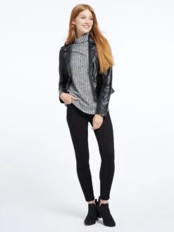 Jakett Washable Leather Moto Jacket -Apparel Sale Shop 583J245BLKPRODUCT 04