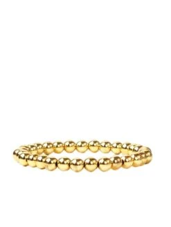 MARLYN SCHIFF 6 MM METAL BEADED STRETCH BRACELET