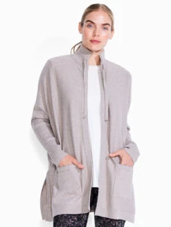 Cool Down Pocket Cardigan LIGHT PEBBLE