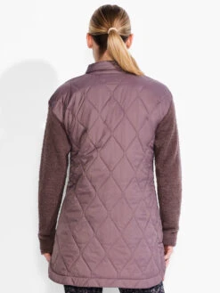 Quilted Mix Media Coat COCOA -Apparel Sale Shop ACTF238175COCPRODUCT 03