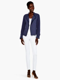 Fringe Mix Knit Jacket NAVY -Apparel Sale Shop ALL1133NVYPRODUCT 04