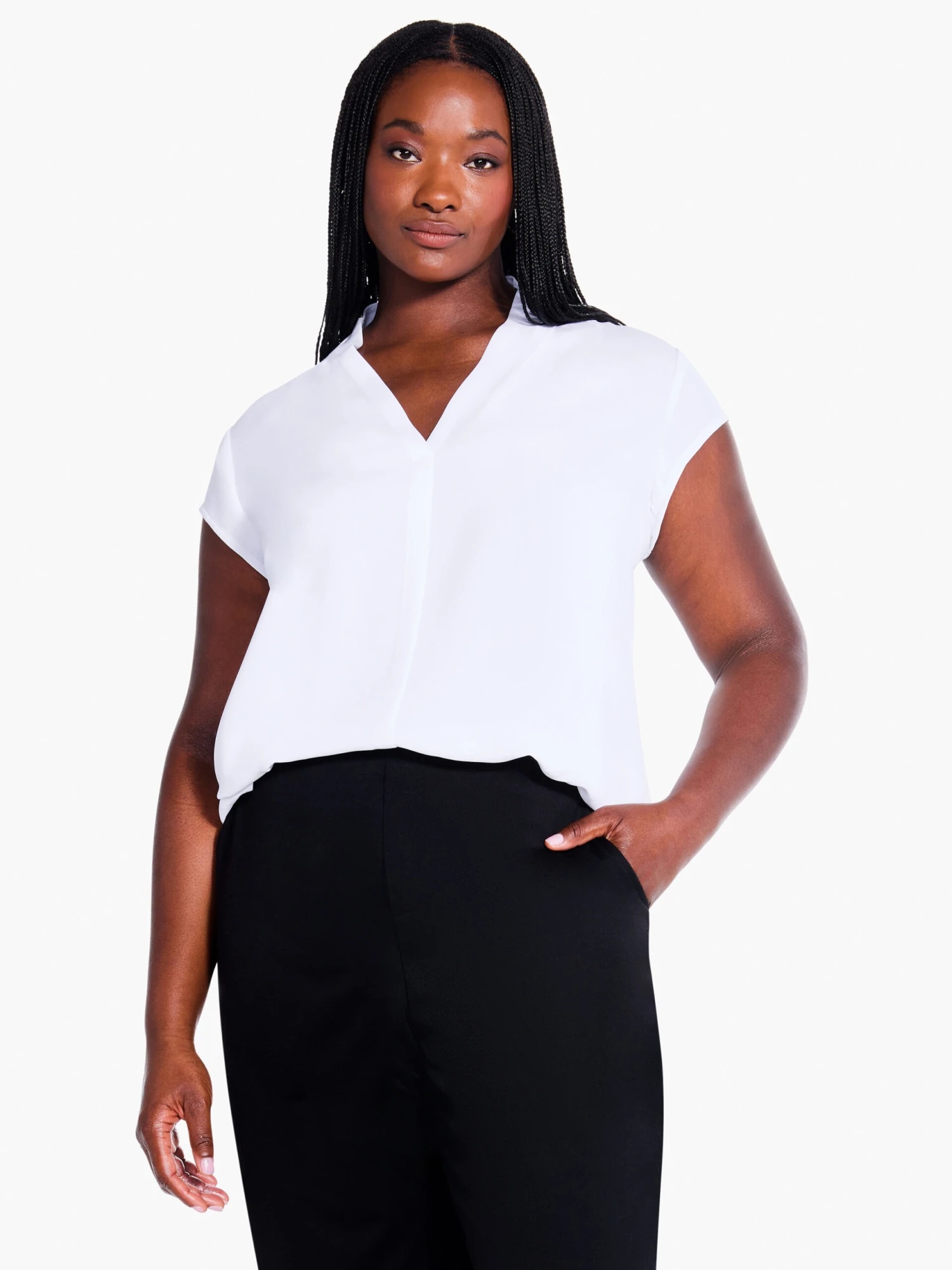 Cap Sleeve Day To Night Top PAPER WHITE 3 Cap Sleeve Day To Night Top PAPER WHITE