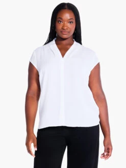 Cap Sleeve Day To Night Top PAPER WHITE 9 Cap Sleeve Day To Night Top PAPER WHITE -Apparel Sale Shop ALL1683W20PWHPRODUCT 04