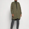 Ilse Jacobsen - Quilted Coat With Rib Trim GREEN -Apparel Sale Shop ART06GRNPRODUCT 01