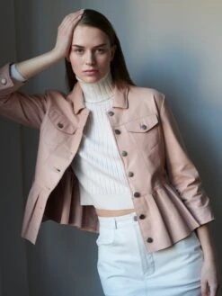 JKT Brie Burnished Leather With Peplum Hem -Apparel Sale Shop C982F7487D32PTLPRODUCT 06