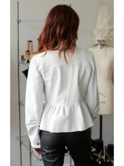 JKT Brie Burnished Leather With Peplum Hem WHITE -Apparel Sale Shop C982F7487D32WHTPRODUCT 05