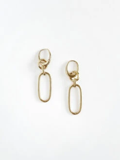 Paula Rosen - Paper Clip Overlay Earrings GOLD