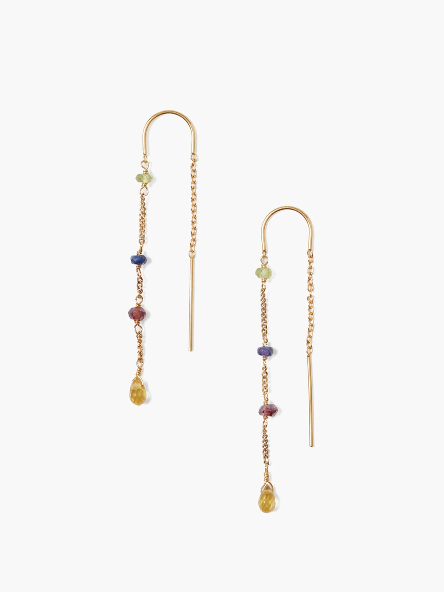 Chan Luu - Chain Earrings With Stones MULTI 3 Chan Luu - Chain Earrings With Stones MULTI