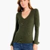 Perfect Rib Knit Cuffed Top BRIAR -Apparel Sale Shop F231007BIAPRODUCT 01