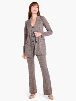 Sketched Plaid Knit Blazer NEUTRAL MULTI -Apparel Sale Shop F231029NUMPRODUCT 01