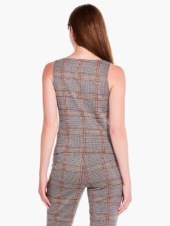 Sketched Plaid Knit Vest NEUTRAL MULTI -Apparel Sale Shop F231033NUMPRODUCT 03
