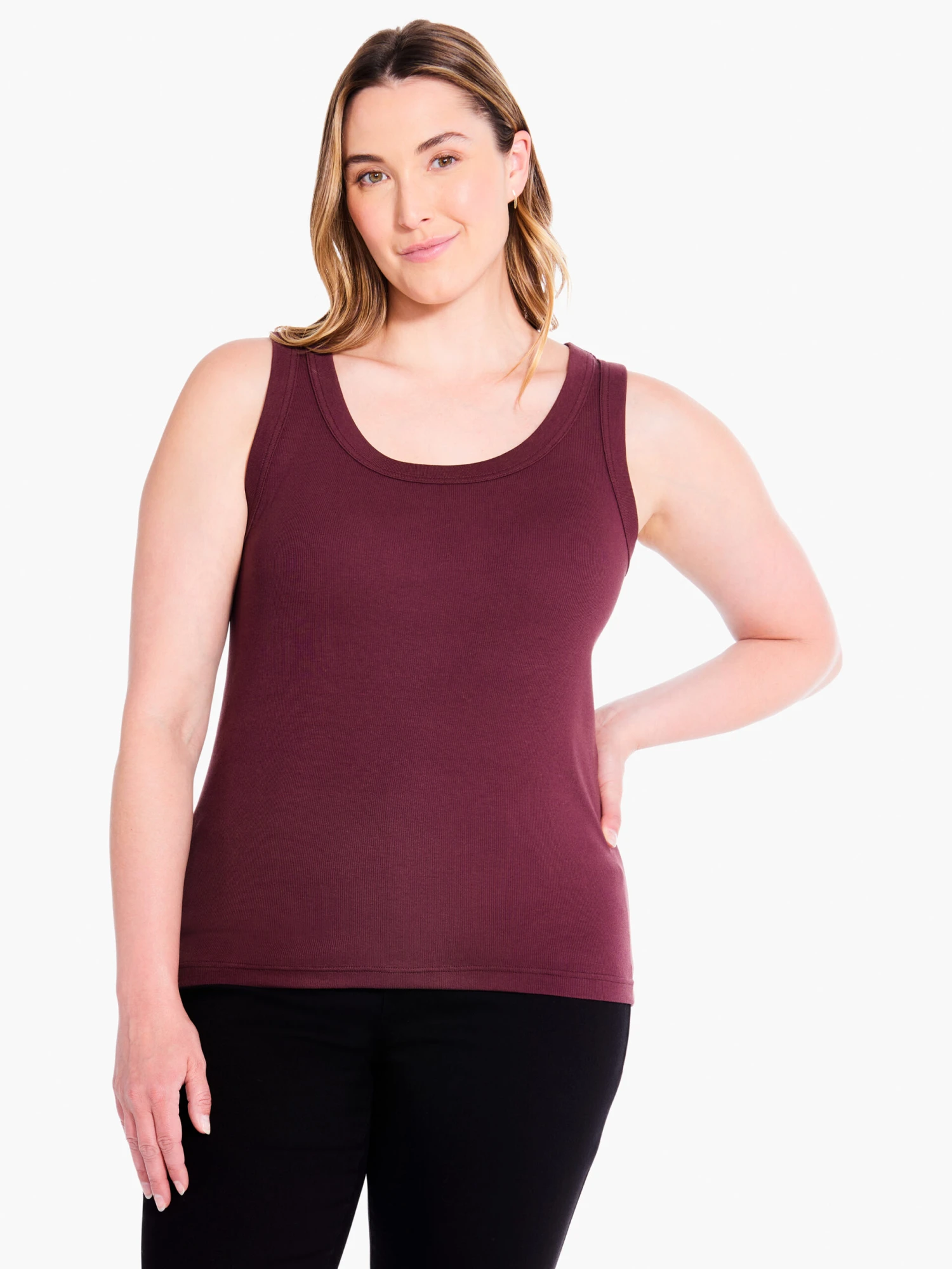 Perfect Knit Rib Scoop Tank REDWOOD 3 Perfect Knit Rib Scoop Tank REDWOOD
