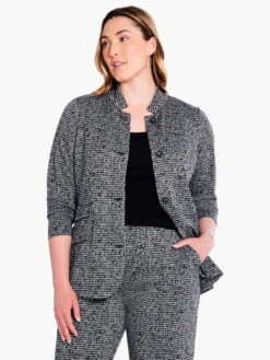 Etched Tweed Jacket BLACK MULTI