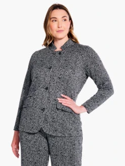 Etched Tweed Jacket BLACK MULTI -Apparel Sale Shop F231065WBLMPRODUCT 04