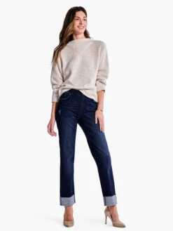 Shaker Knit Mock Sweater SANDSHELL -Apparel Sale Shop F231116SSHPRODUCT 04