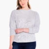 Shaker Knit Mock Sweater REFLECTION -Apparel Sale Shop F231116WRFLPRODUCT 01