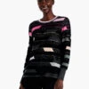 Shaded Stripes Sweater PINK MULTI -Apparel Sale Shop F231123PKMPRODUCT 01