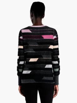 Shaded Stripes Sweater PINK MULTI -Apparel Sale Shop F231123PKMPRODUCT 03