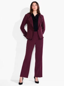 Fringe Mix Knit Jacket REDWOOD -Apparel Sale Shop F231133RDWPRODUCT 04