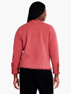 Fringe Mix Knit Jacket SPICE -Apparel Sale Shop F231133WSPIPRODUCT 03