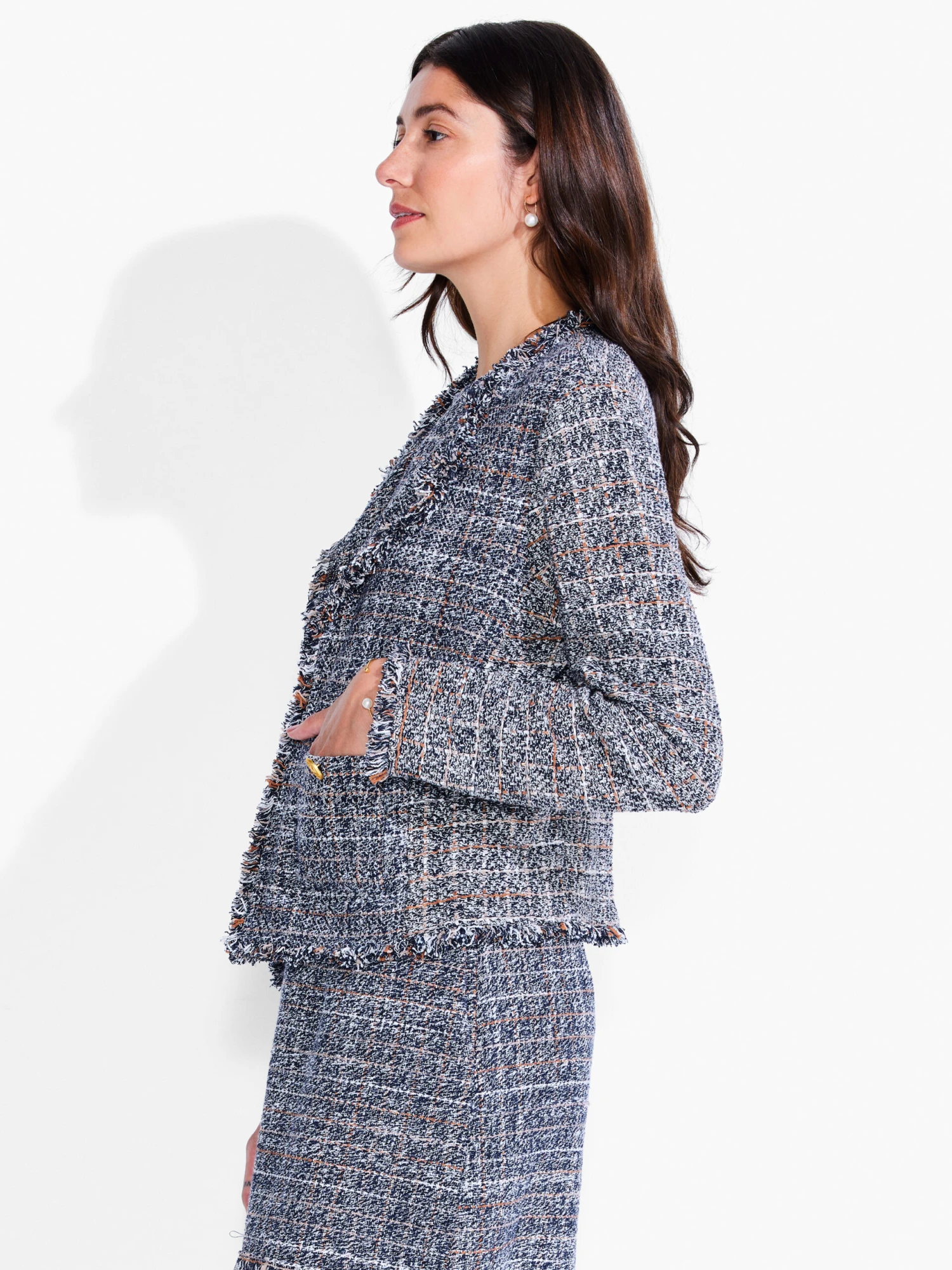 Novelty Fringe Mix Jacket BLUE MULTI 4 Novelty Fringe Mix Jacket BLUE MULTI - Image 2