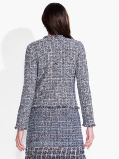 Novelty Fringe Mix Jacket BLUE MULTI 7 Novelty Fringe Mix Jacket BLUE MULTI -Apparel Sale Shop F231135BLTPRODUCT 03