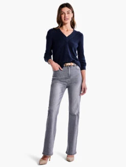 Waffle Stitch V-Neck Sweater DARK INDIGO -Apparel Sale Shop F231168DIDPRODUCT 04