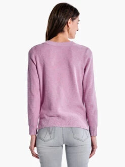 Waffle Stitch V-Neck Sweater MAUVE MIST -Apparel Sale Shop F231168MMTPRODUCT 03