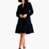 Tiered French Terry Dress BLACK ONYX -Apparel Sale Shop F231212BLXPRODUCT 01