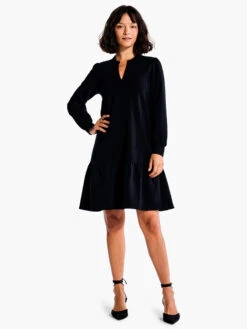 Tiered French Terry Dress BLACK ONYX -Apparel Sale Shop F231212BLXPRODUCT 04