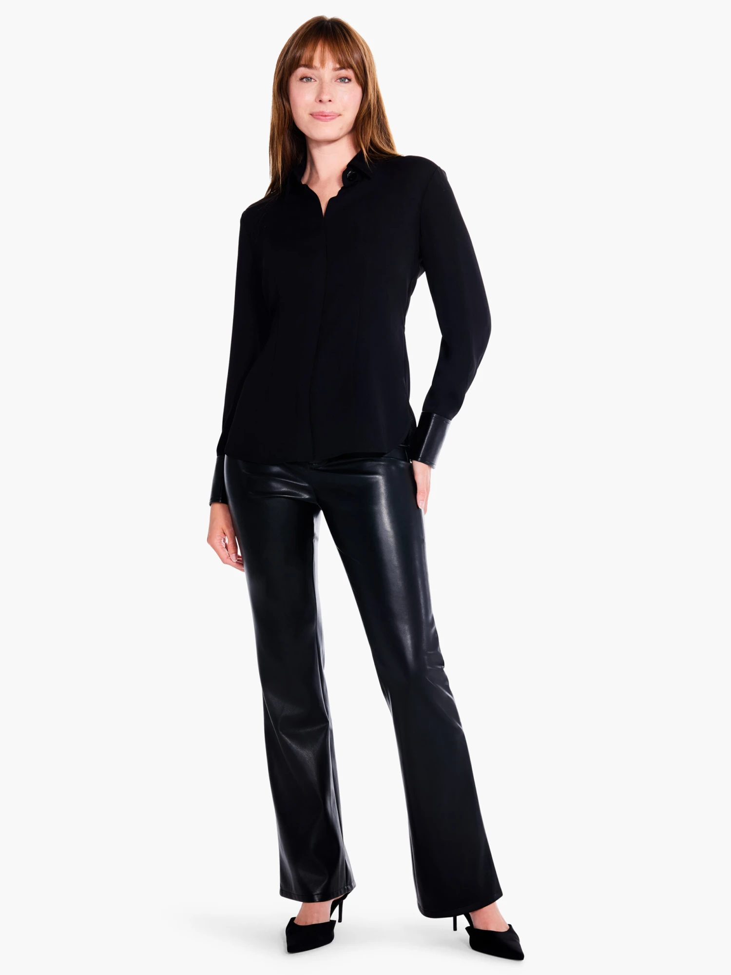 31" Faux Leather Bootcut Pant BLACK ONYX 4 31" Faux Leather Bootcut Pant BLACK ONYX - Image 2