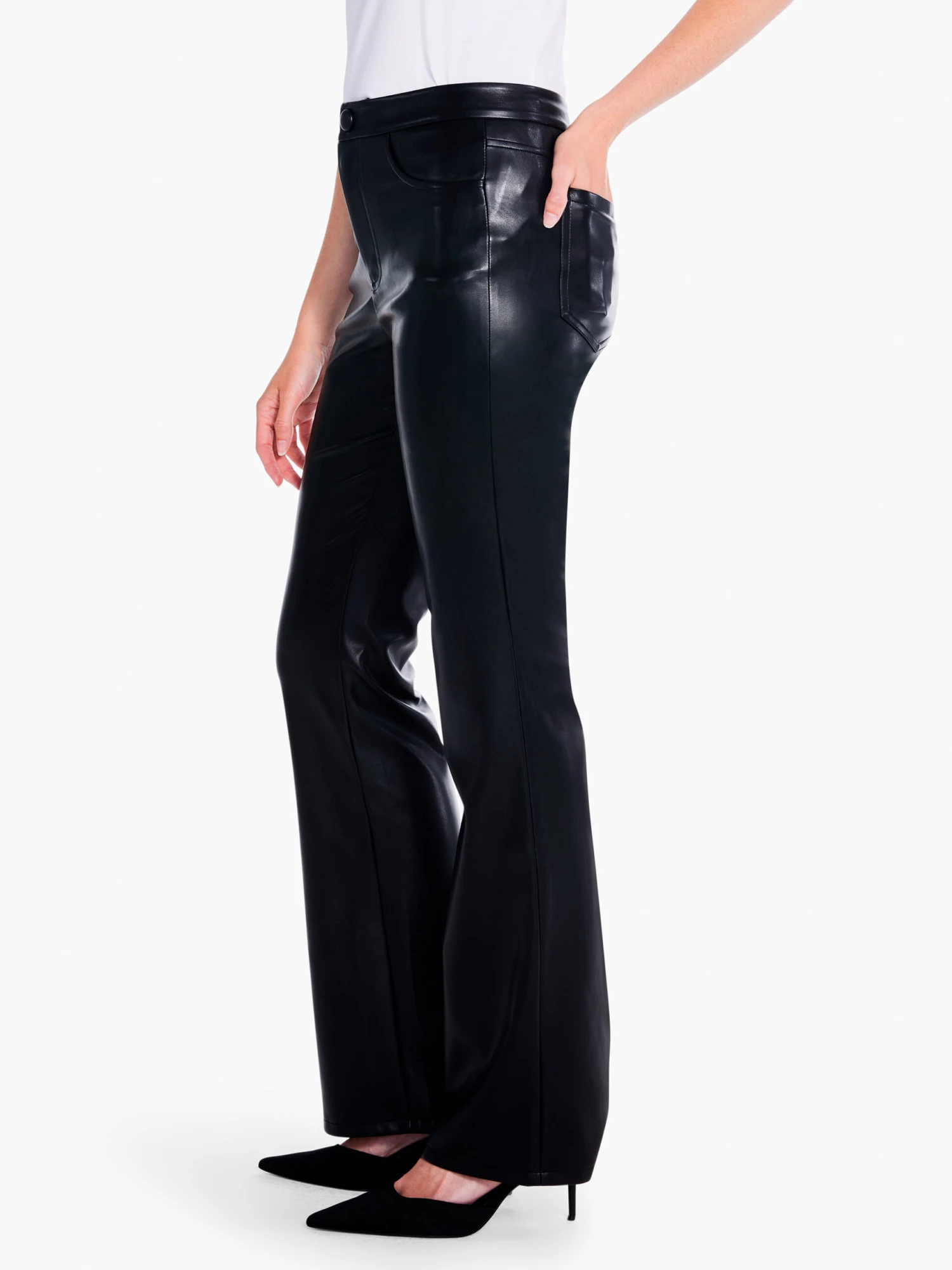 31" Faux Leather Bootcut Pant BLACK ONYX 5 31" Faux Leather Bootcut Pant BLACK ONYX - Image 3