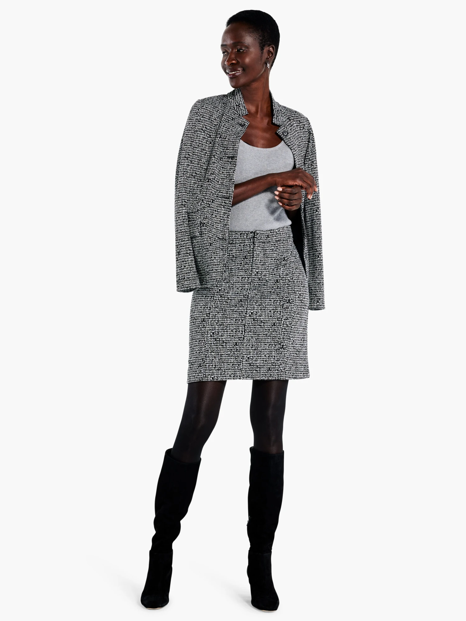 Etched Tweed Slim Skirt BLACK MULTI 4 Etched Tweed Slim Skirt BLACK MULTI - Image 2