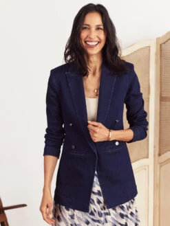 Soft As Butter Denim Blazer TWILIGHT