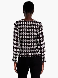 Chiffon Dot Top BLACK MULTI -Apparel Sale Shop F231613BLMPRODUCT 03