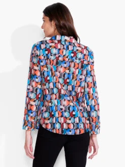 Crescent Crinkle Shirt BLUE MULTI -Apparel Sale Shop F231620BLTPRODUCT 03