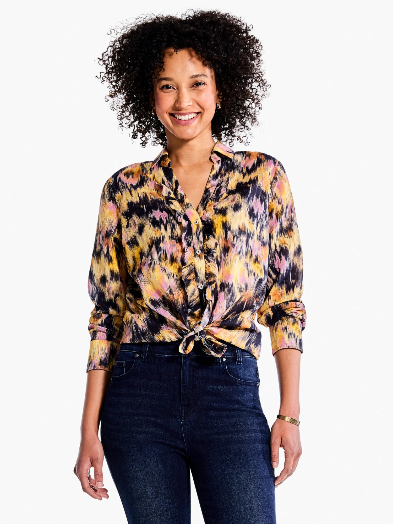 Dreamy Refined Ruffle Shirt YELLOW MULTI 4 Dreamy Refined Ruffle Shirt YELLOW MULTI - Image 2