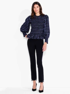 Twilight Plaid Smocked Top BLUE MULTI -Apparel Sale Shop F231644BLTPRODUCT 04