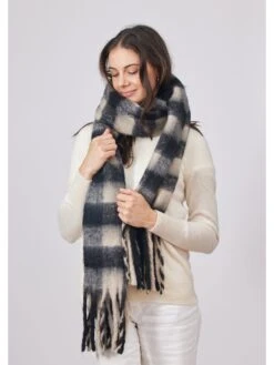 Hat Attack Elle Plaid Scarf BLACK COMBO -Apparel Sale Shop FD82AE7EF318BLKPRODUCT 03