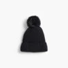 Rib Lined Pom Hat BLACK