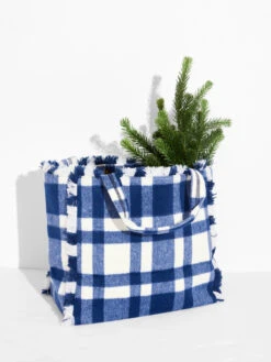 Hat Attack Virginia Flannel Plaid Bag NAVY
