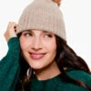 Hat Attack Cashmere Hat With Faux Fur Pom TAUPE -Apparel Sale Shop HEHC115TPEPRODUCT 02