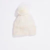 Hat Attack Cashmere Hat With Faux Fur Pom IVORY -Apparel Sale Shop HEHC115 IVO