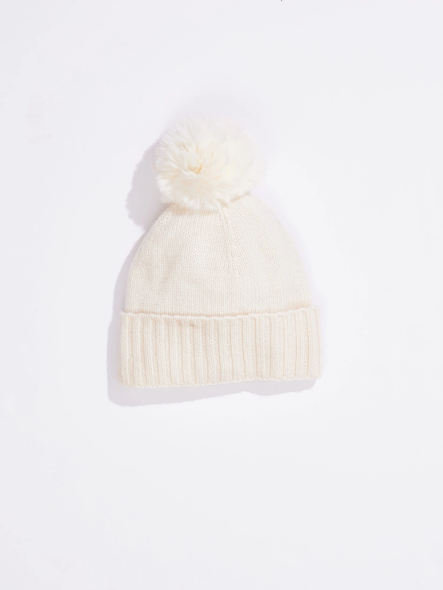 Hat Attack Cashmere Hat With Faux Fur Pom IVORY 3 Hat Attack Cashmere Hat With Faux Fur Pom IVORY