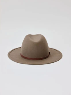 Hat Attack Chelsea Felt Hat With Leather Trim TAUPE