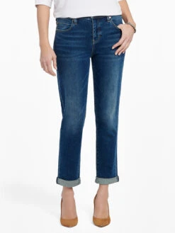 Liverpool Marley Girlfriend Roll Cuff Jean DEEP DENIM -Apparel Sale Shop LM5165VHDPDPRODUCT 02