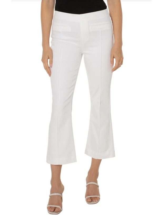 Liverpool - Chloe Crop W/ Welt Pockets WHITE 3 Liverpool - Chloe Crop W/ Welt Pockets WHITE