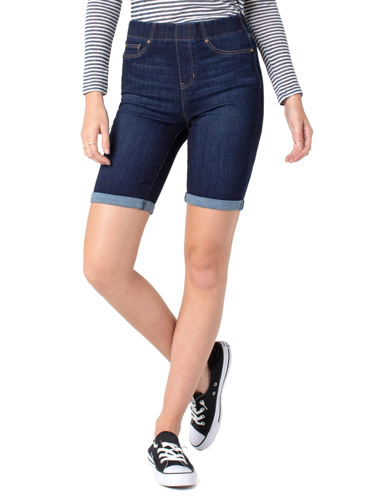 Liverpool Chloe Pull-On Bermuda DARK DENIM 3 Liverpool Chloe Pull-On Bermuda DARK DENIM